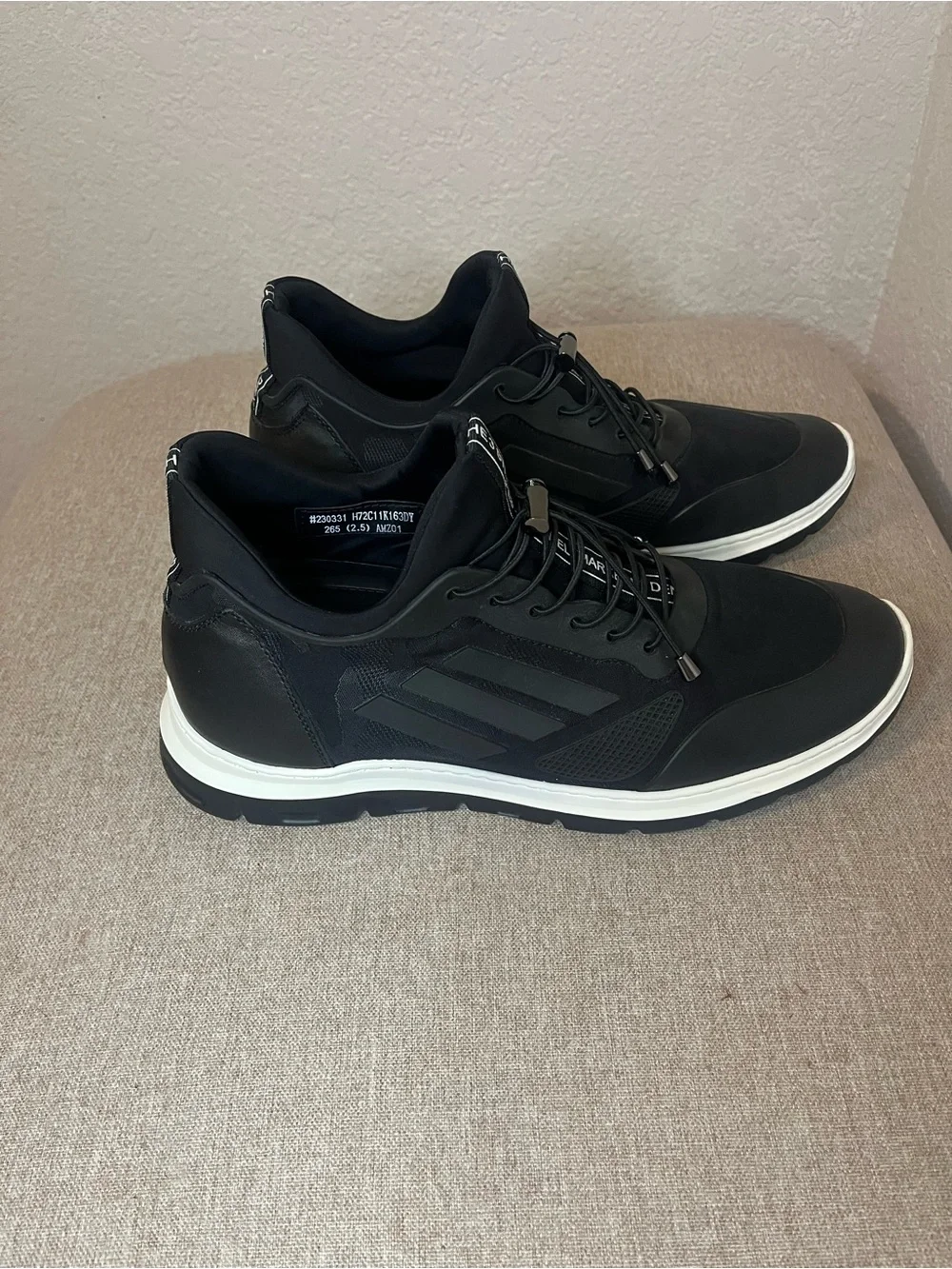 Men's CMR Chamaripa elevator sneakers Black Lace-Up with White Sole Size 8.5
